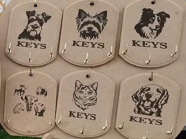 We can engrave a variety of things on wood or leather