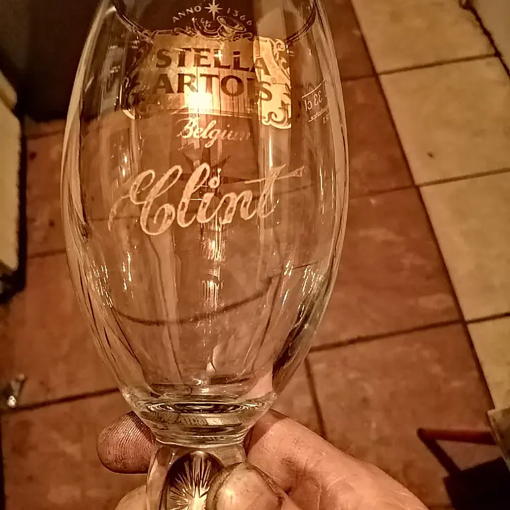All glass engraving is done free hand